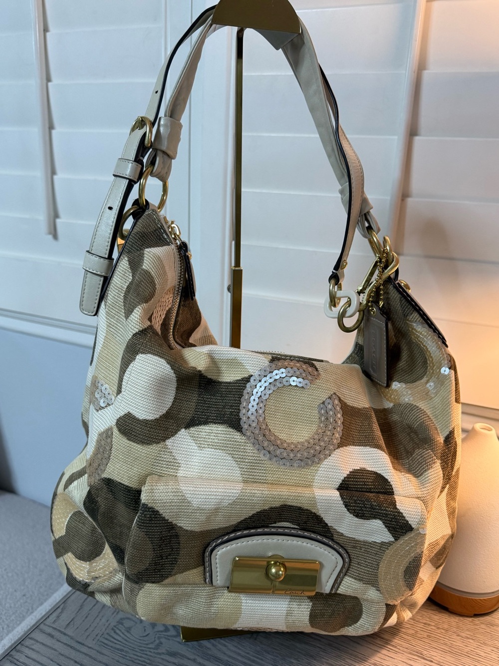 ⁠NWT Coach Kristin Sequin Op Art Hobo Bag 14767⁠